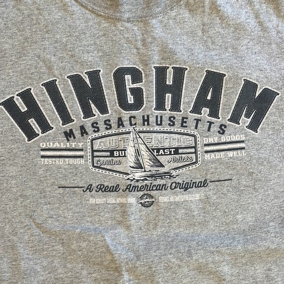 Hingham MA Gildan Cotton Grey T-Shirt - Picture 3 of 6